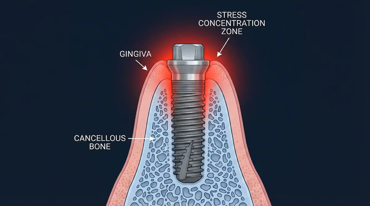 Implant placement depth clinical diagram