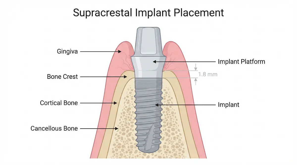 supracrestal-implant-placement-above-bone-crest-diagram